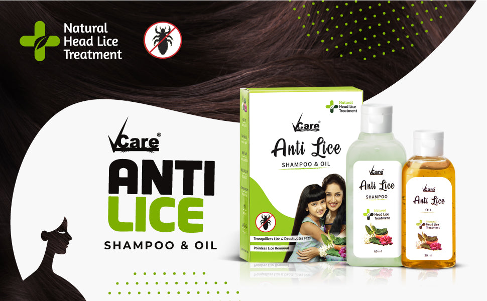 Vcare Anti Lice Shampoo and Oil Combo- 90ml,Removes Lice and Nits | Lice Treatment | Head Lice | Lice Egg Removal-